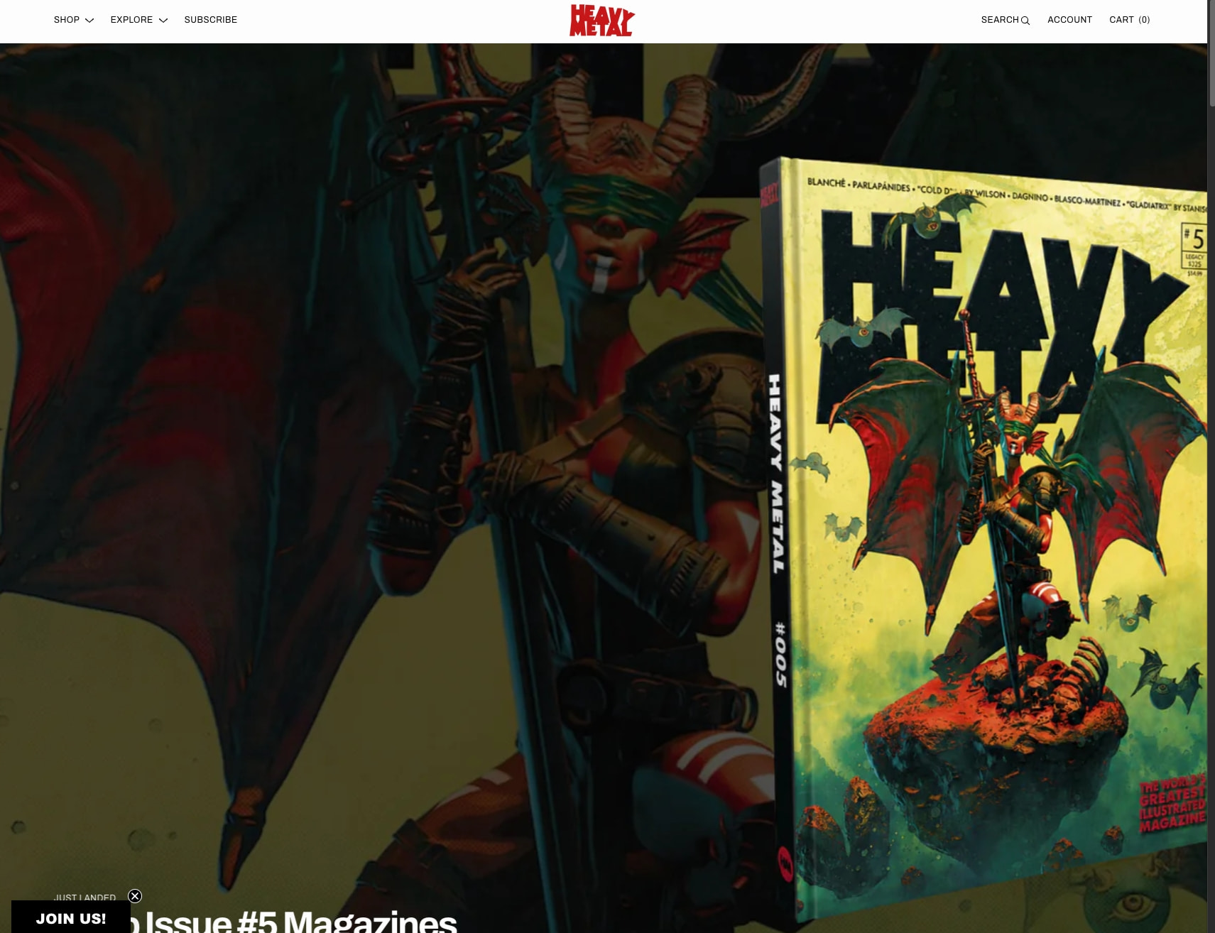 Heavy Metal Magazine - The World's Greatest Illustrated Magazine captured website design