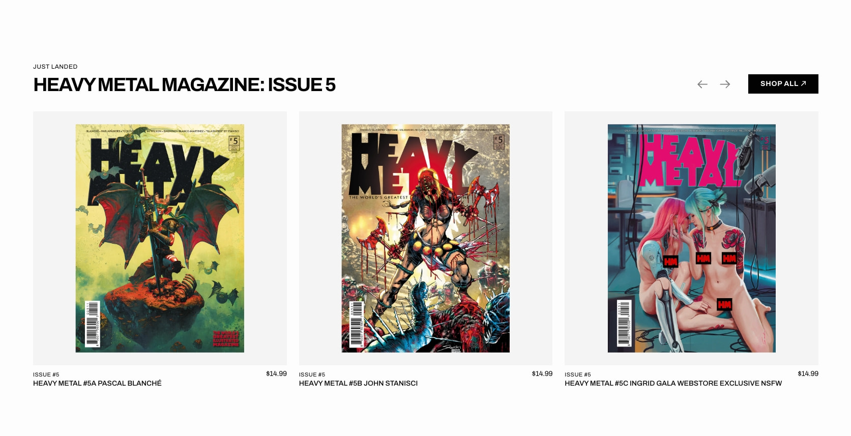 Heavy Metal Magazine - The World's Greatest Illustrated Magazine captured website design