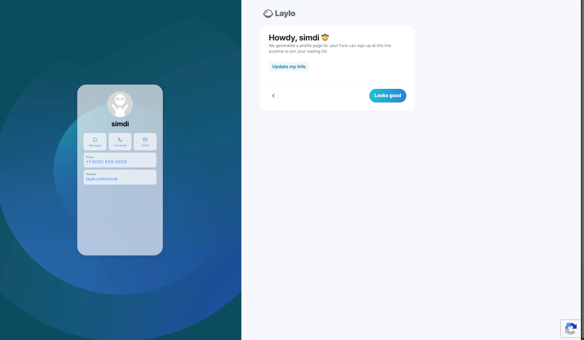 Laylo captured website design