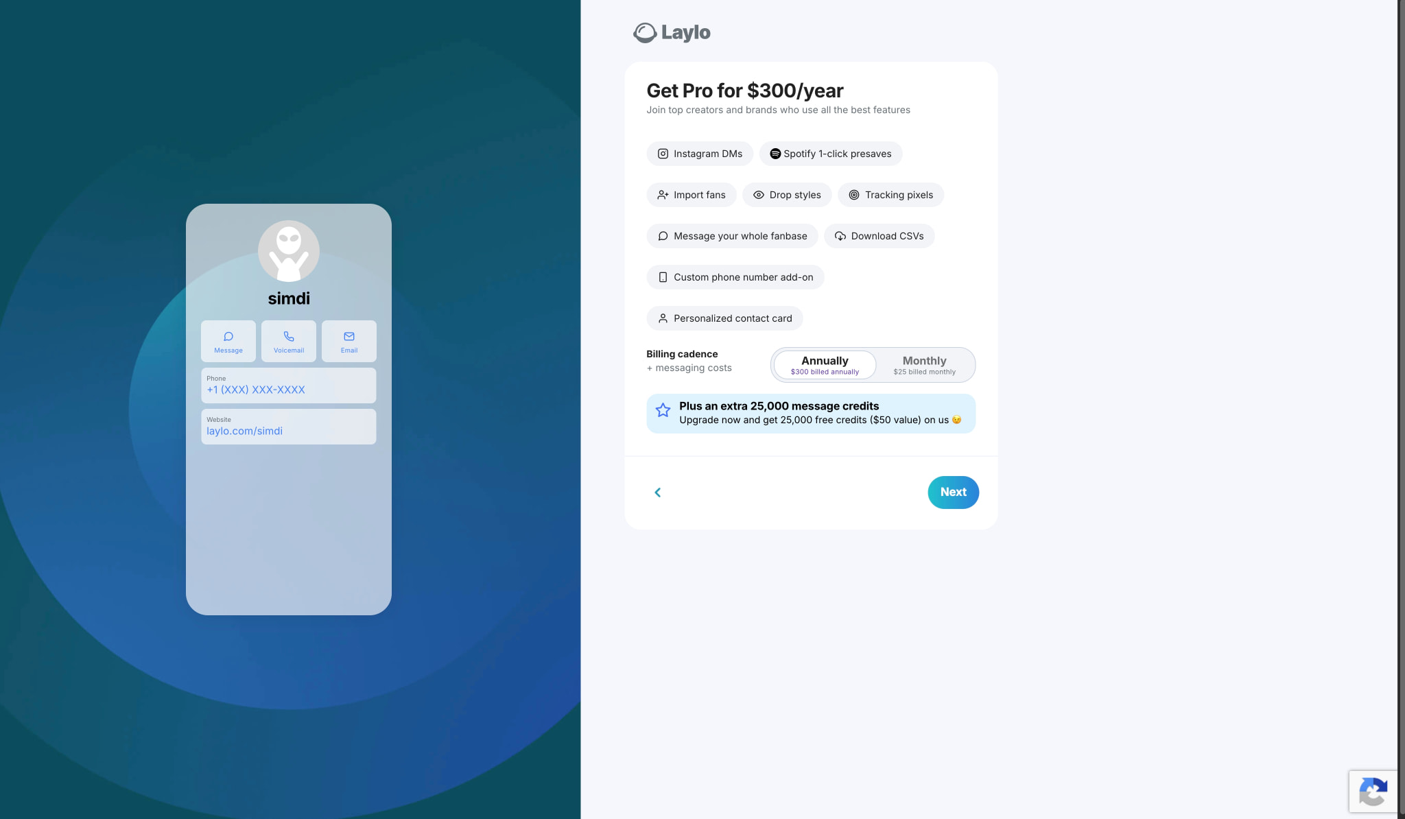 Laylo captured website design