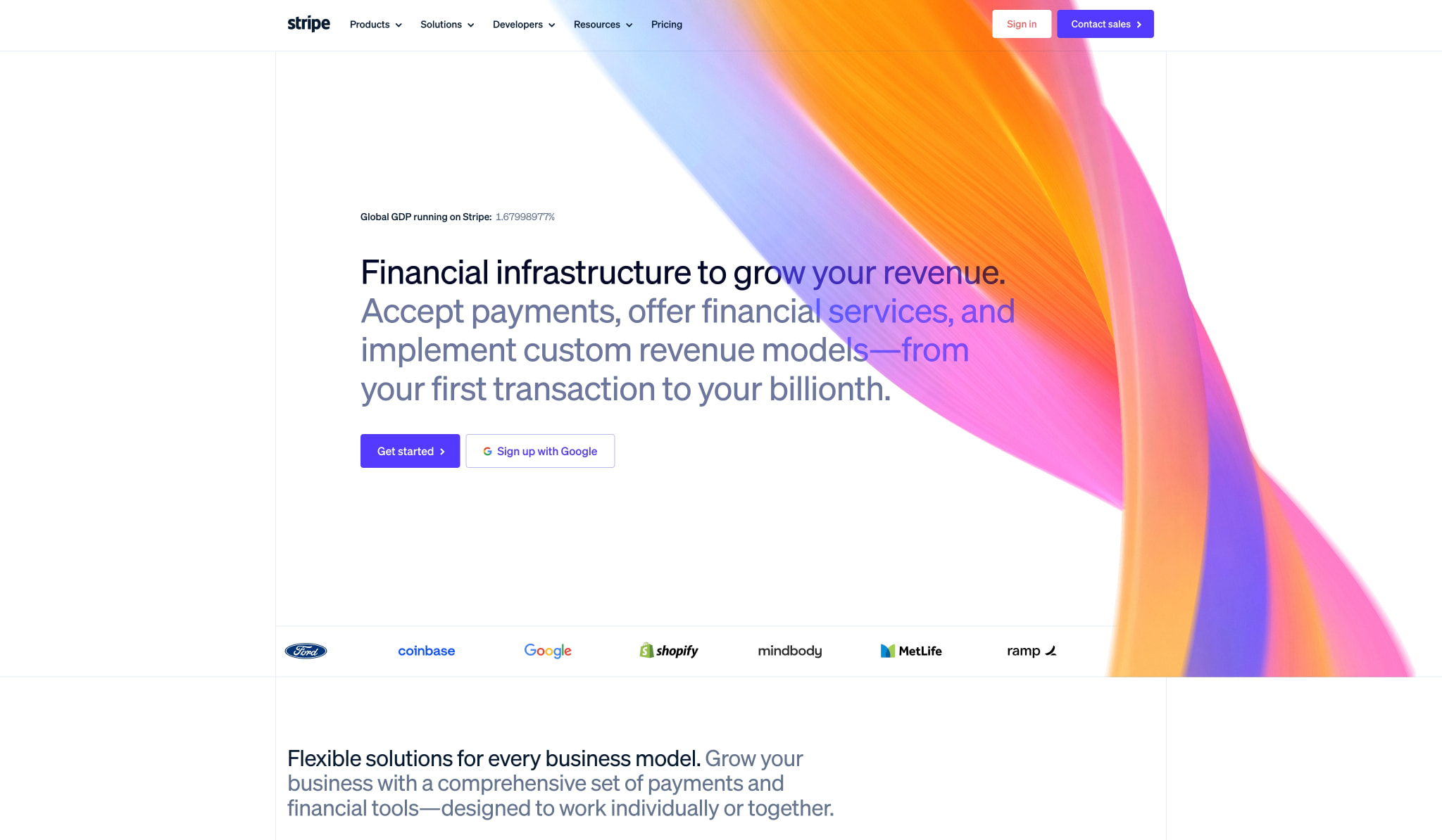Stripe | Financial Infrastructure to Grow Your Revenue captured website design