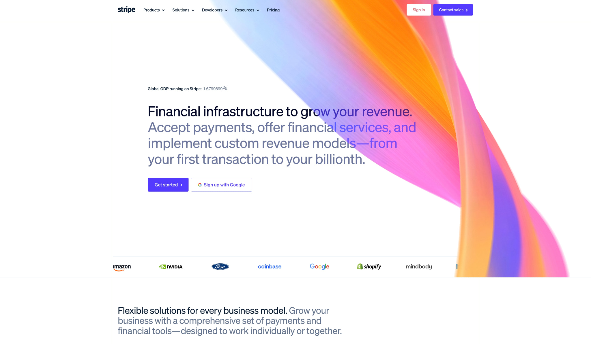 Stripe | Financial Infrastructure to Grow Your Revenue captured website design