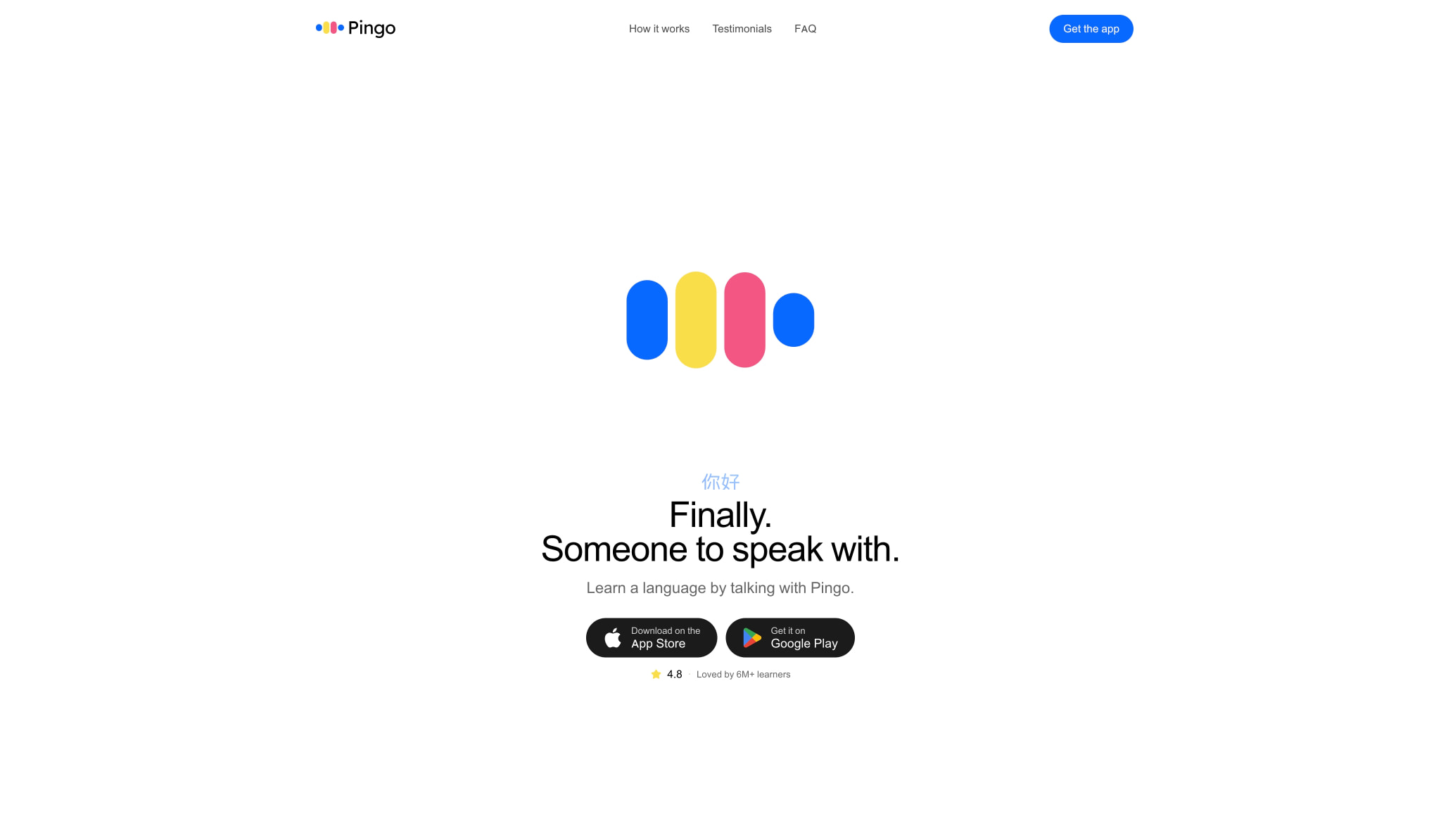 Learn a language by talking | Pingo AI captured website design