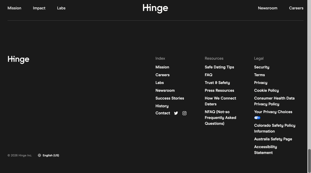 Download Hinge, the dating app designed to be deleted | Hinge captured website design