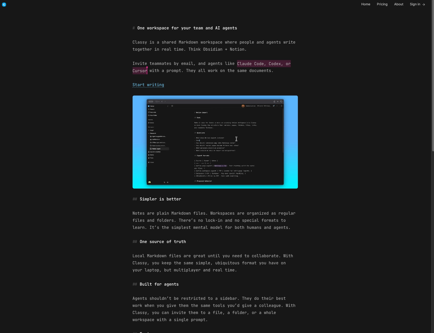 Classy captured website design