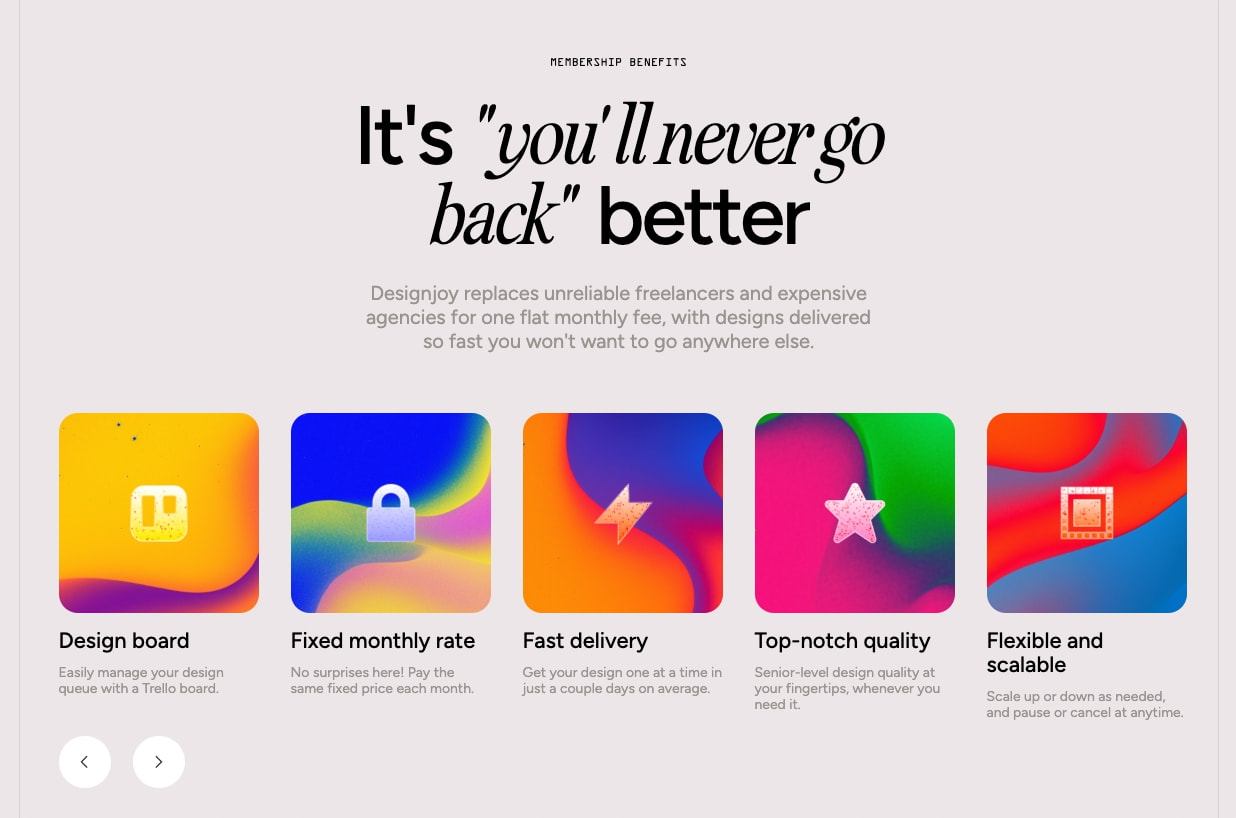 Designjoy - Design as a Subscription captured website design