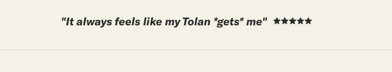 Captured design matching tolans.com captured website design