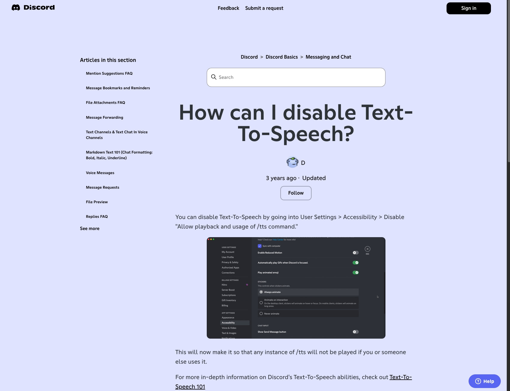 How can I disable Text-To-Speech? – Discord captured website design