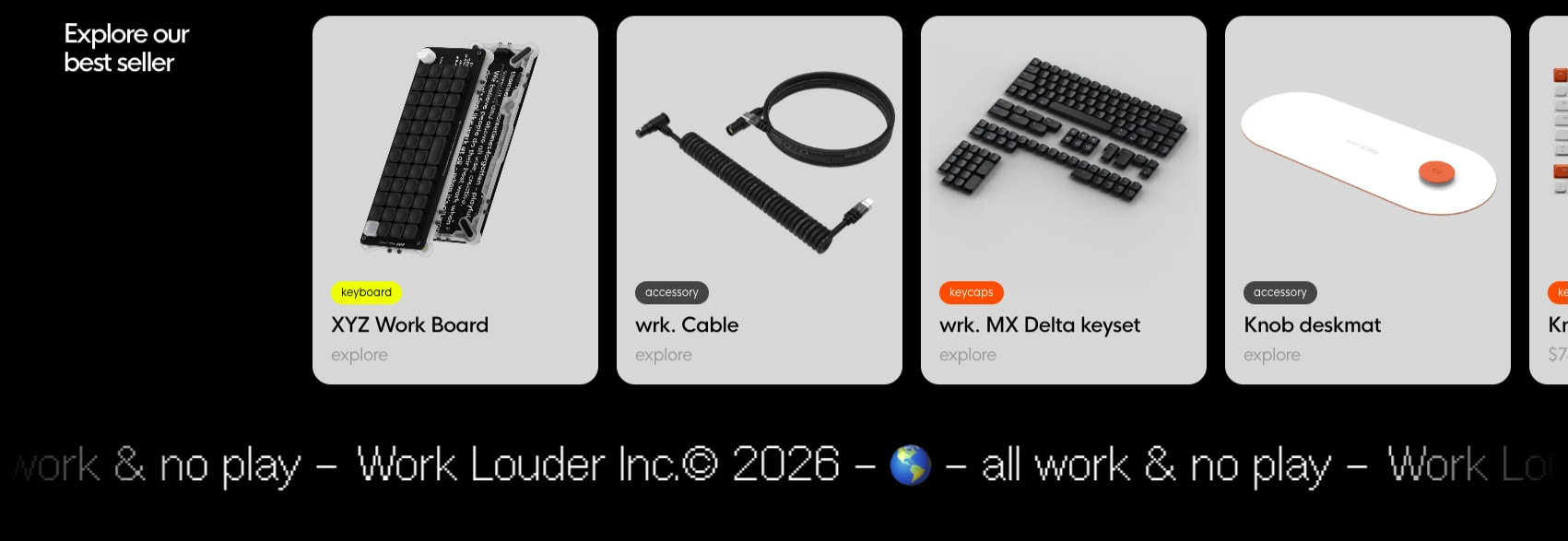 WORK LOUDER® captured website design