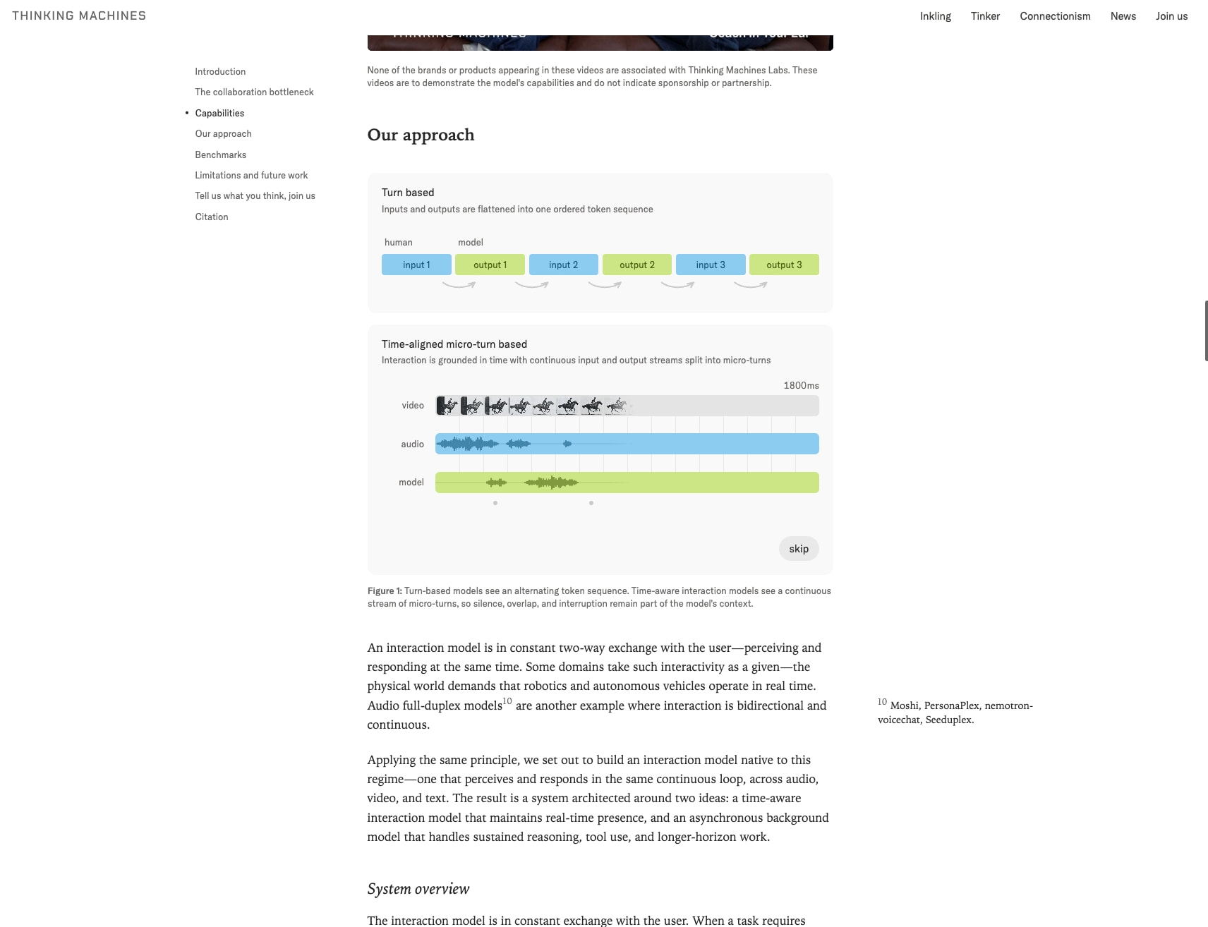 Interaction Models: A Scalable Approach to Human-AI Collaboration - Thinking Machines Lab captured website design