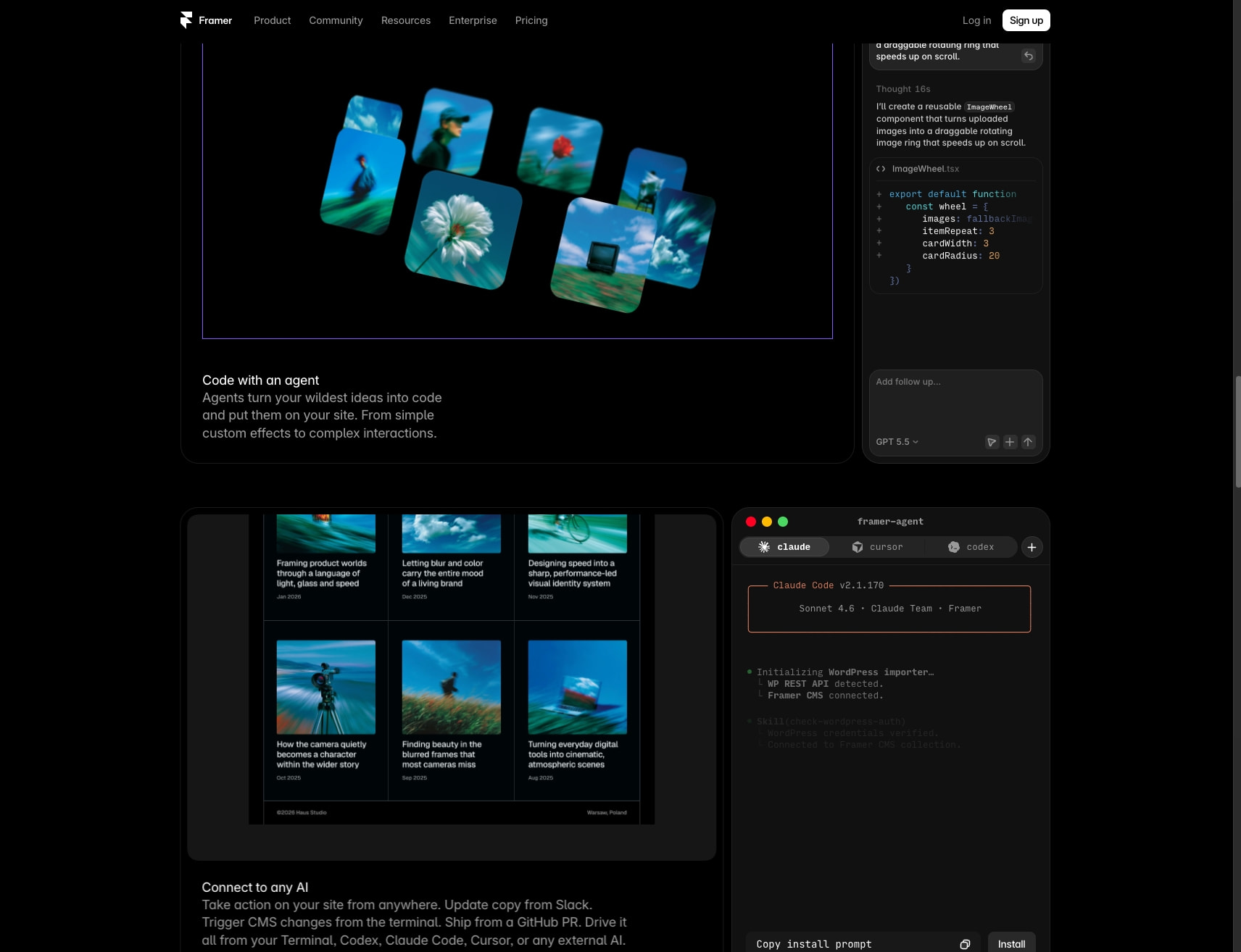 Framer: AI website builder for professional sites captured website design