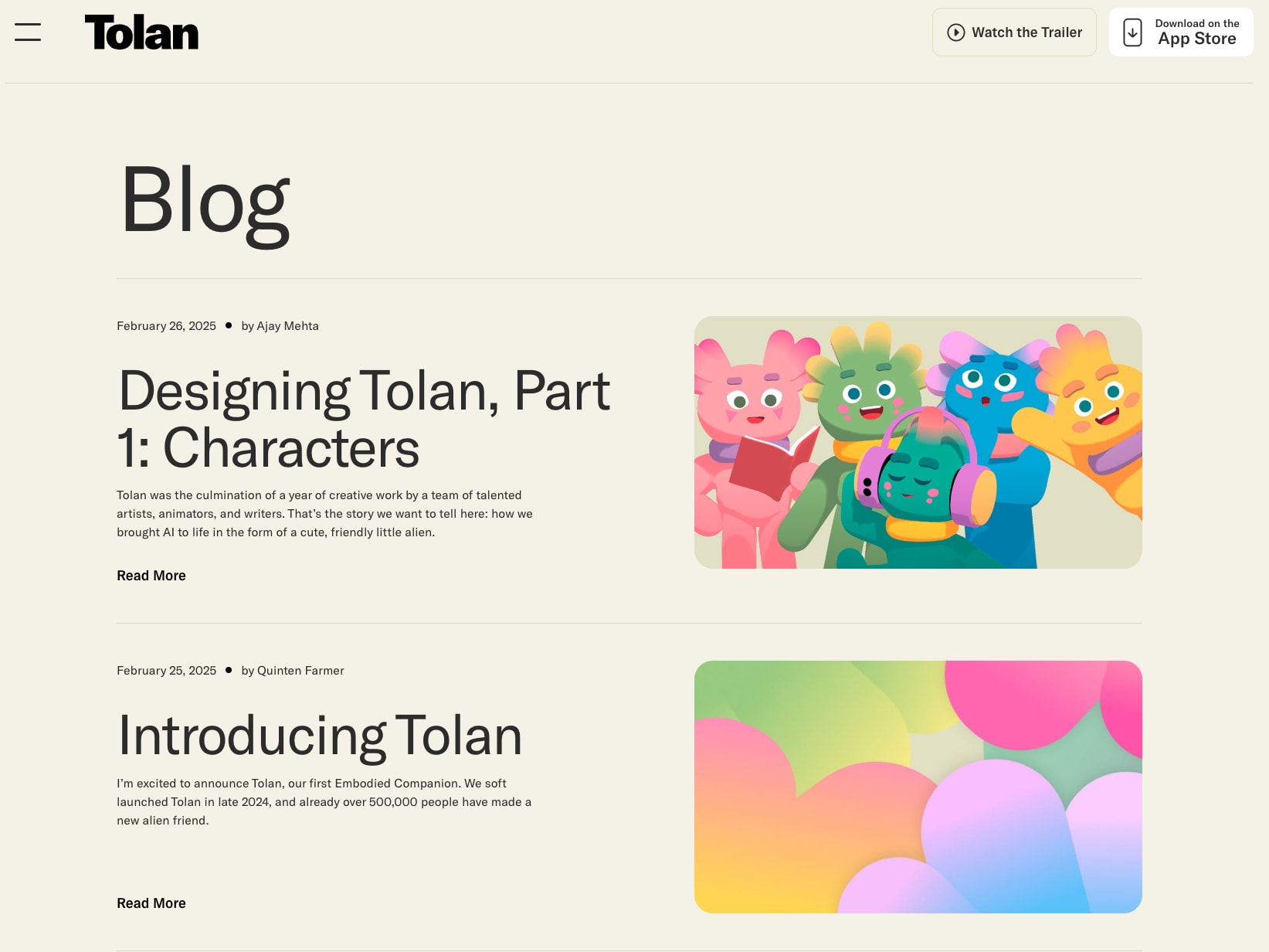 Captured design matching tolans.com captured website design