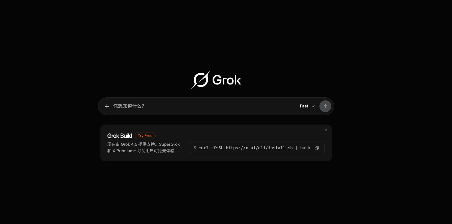 Grok captured website design