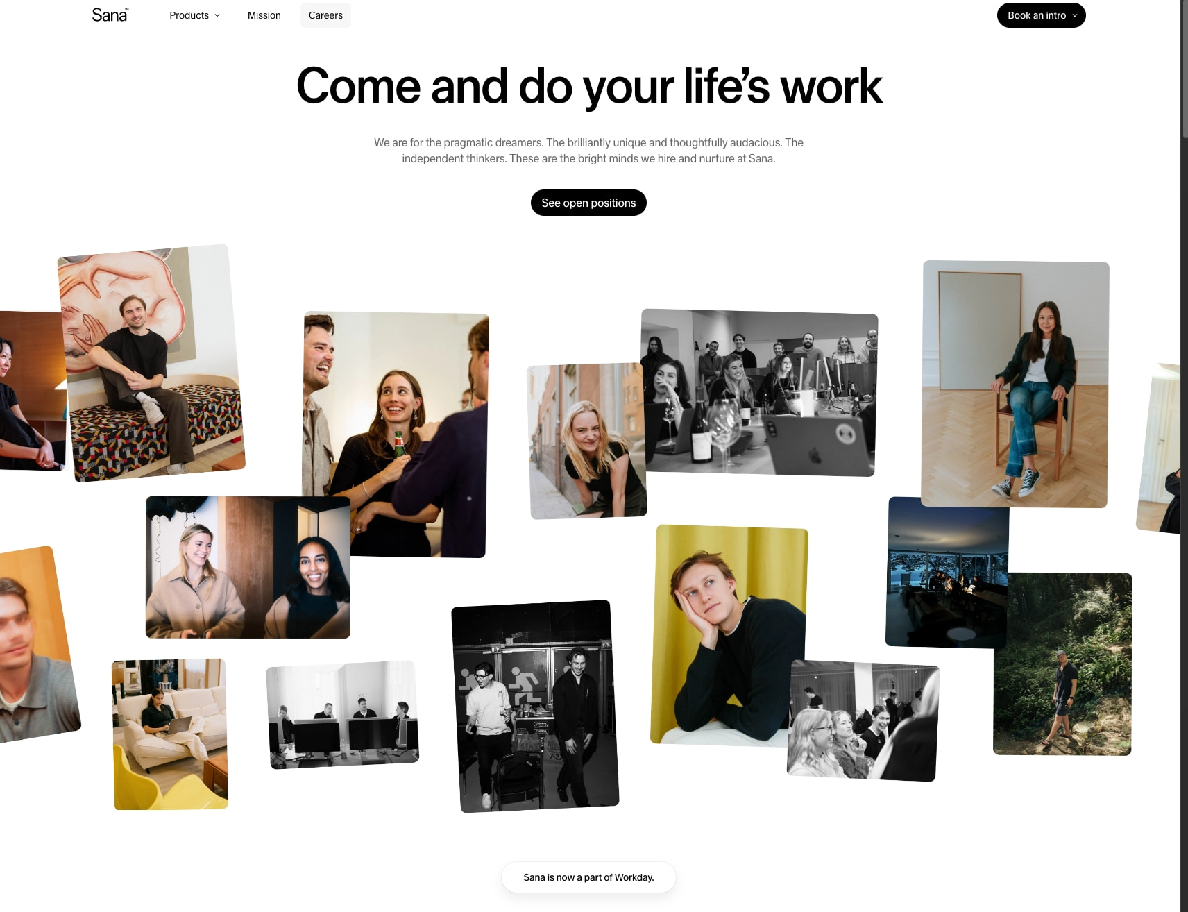 Do your life's work advancing human knowledge | Sana captured website design