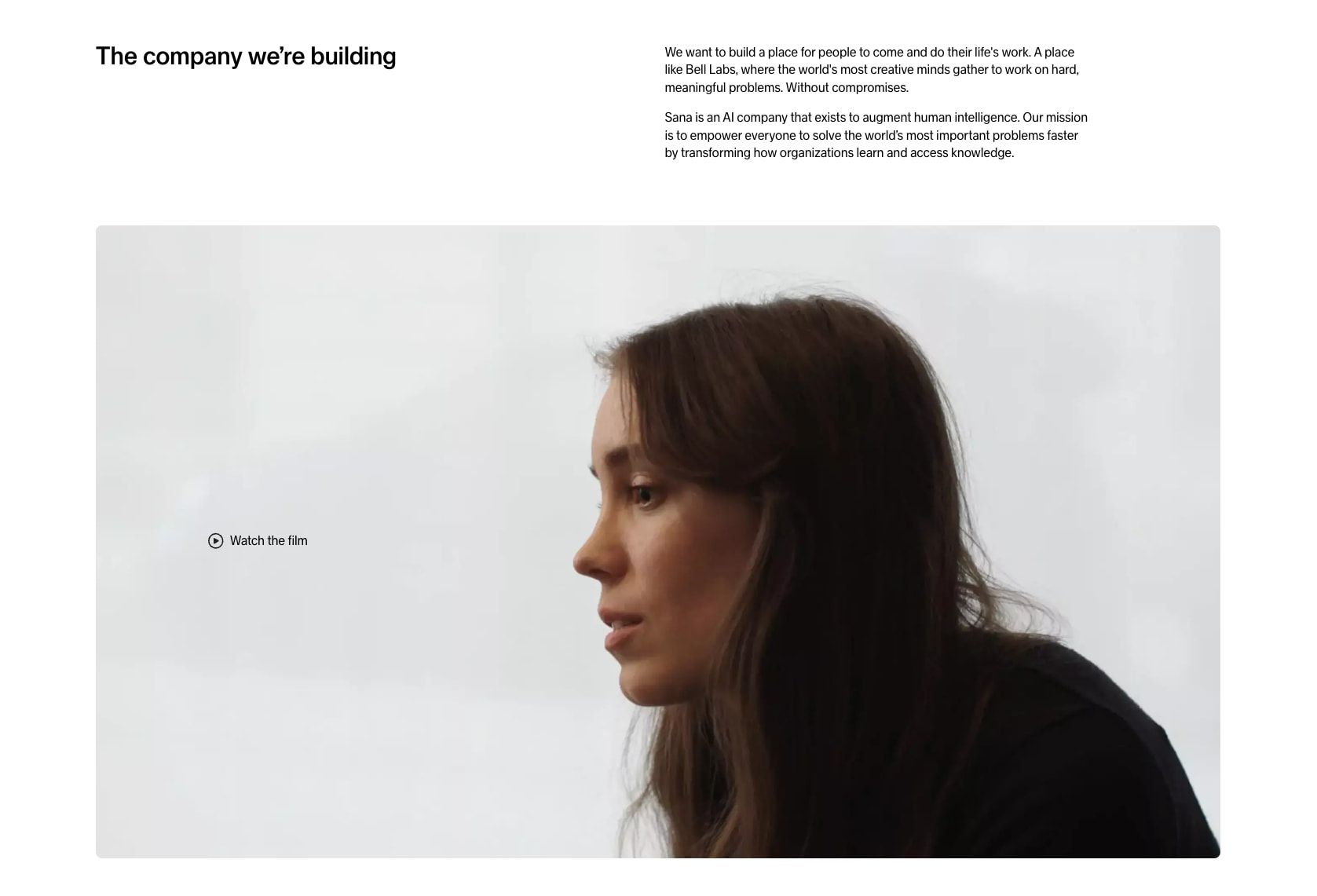 Do your life's work advancing human knowledge | Sana captured website design