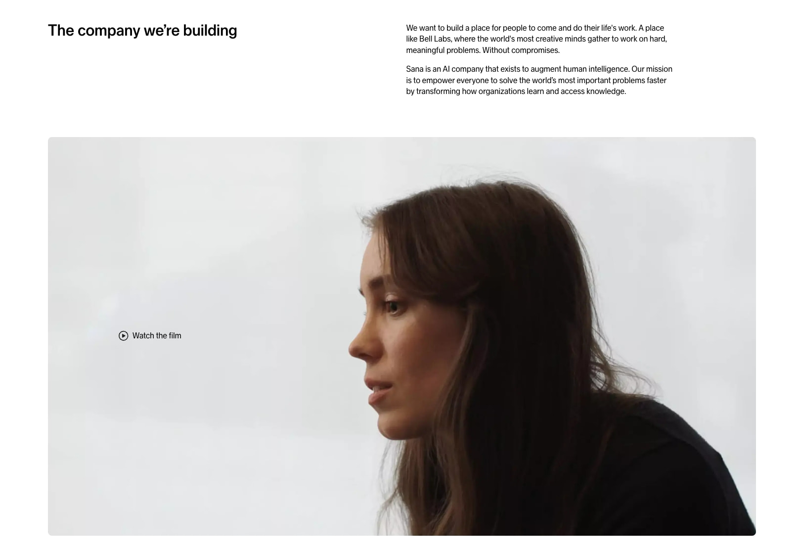 Do your life's work advancing human knowledge | Sana captured website design