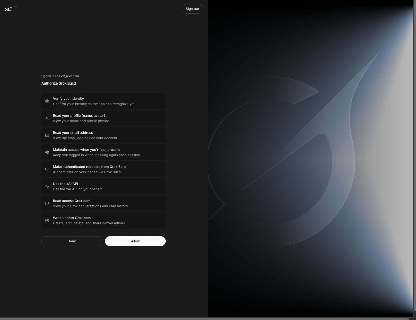 Authorize — Grok | Grok captured website design