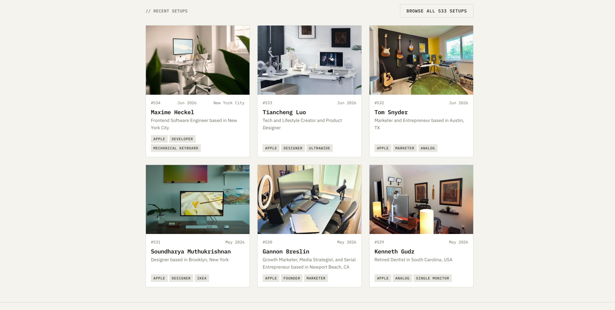 Workspaces captured website design