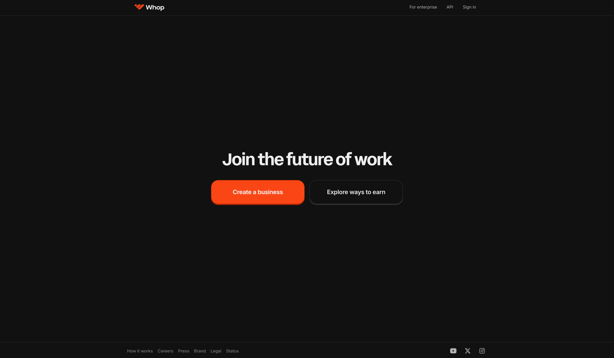 Whop. The future of work. | Whop captured website design