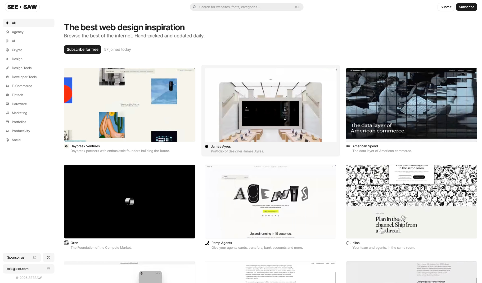 SEESAW ✦ Design Inspiration captured website design