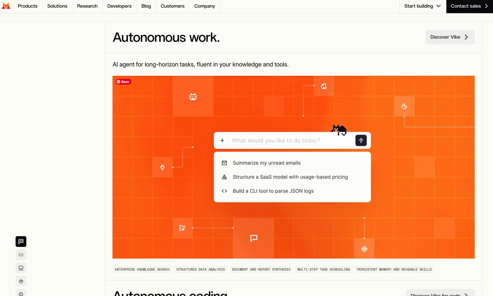 Frontier AI LLMs, assistants, agents, services | Mistral captured website design