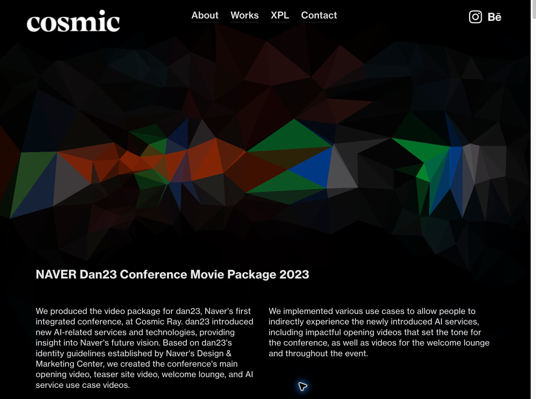 NAVER Dan23 Conference Movie Package 2023 - COSMIC RAY _ Newmedia Digital Design Company captured website design