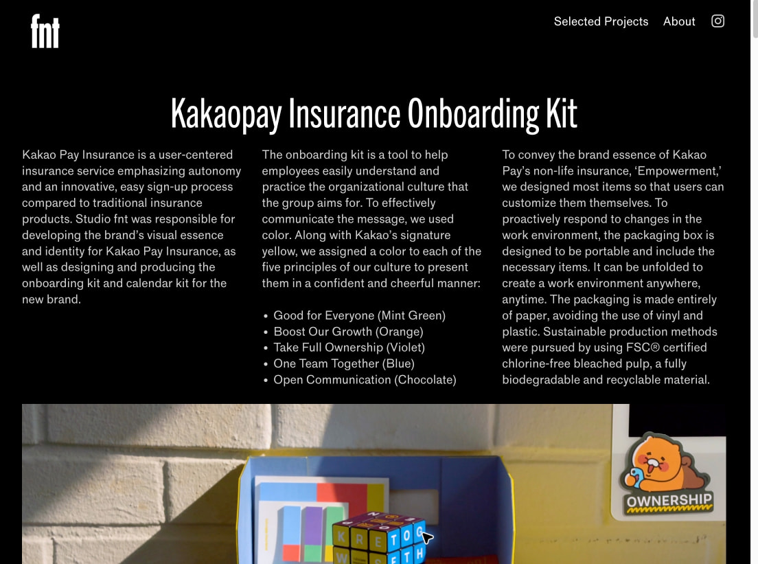 Kakaopay Insurance Onboarding Kit - studio fnt captured website design