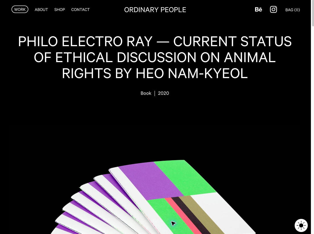 Philo Electro Ray — Current Status of Ethical Discussion on Animal Rights by Heo Nam-Kyeol — Ordinary People captured website design