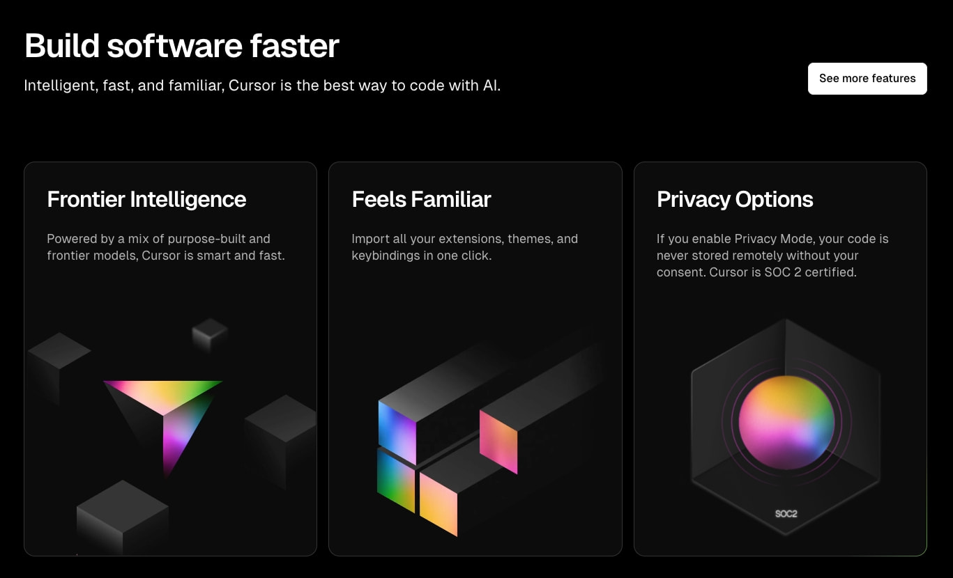 Cursor - The AI Code Editor captured website design