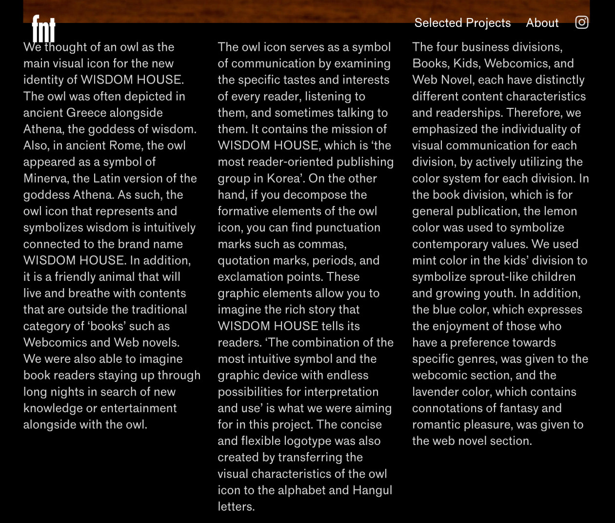 WISDOM HOUSE - studio fnt captured website design