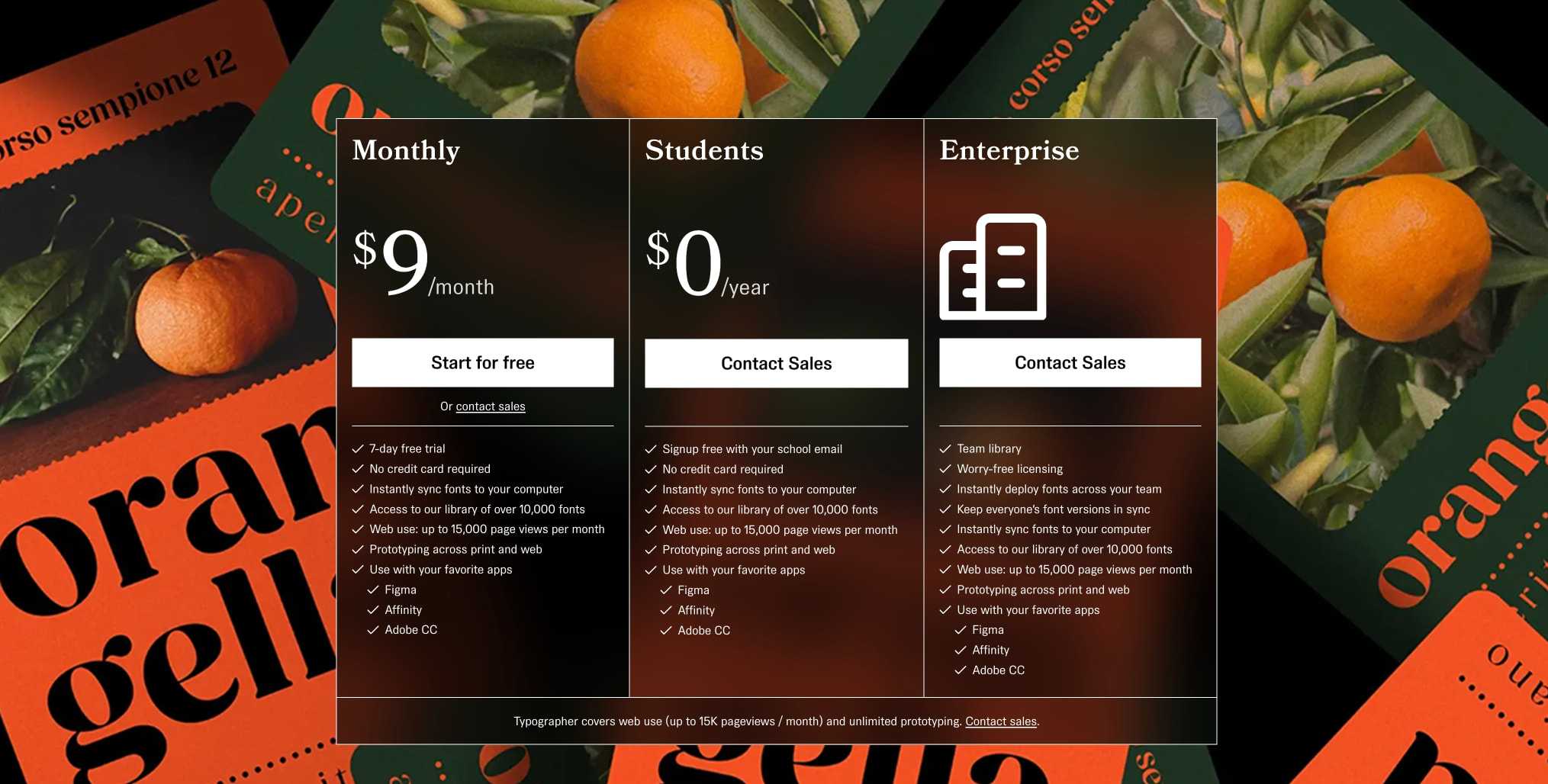 Find, sync, and test fonts | Typographer captured website design