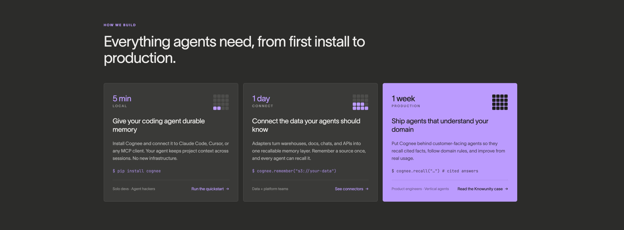 Cognee - Open-Source Agent Memory Platform captured website design