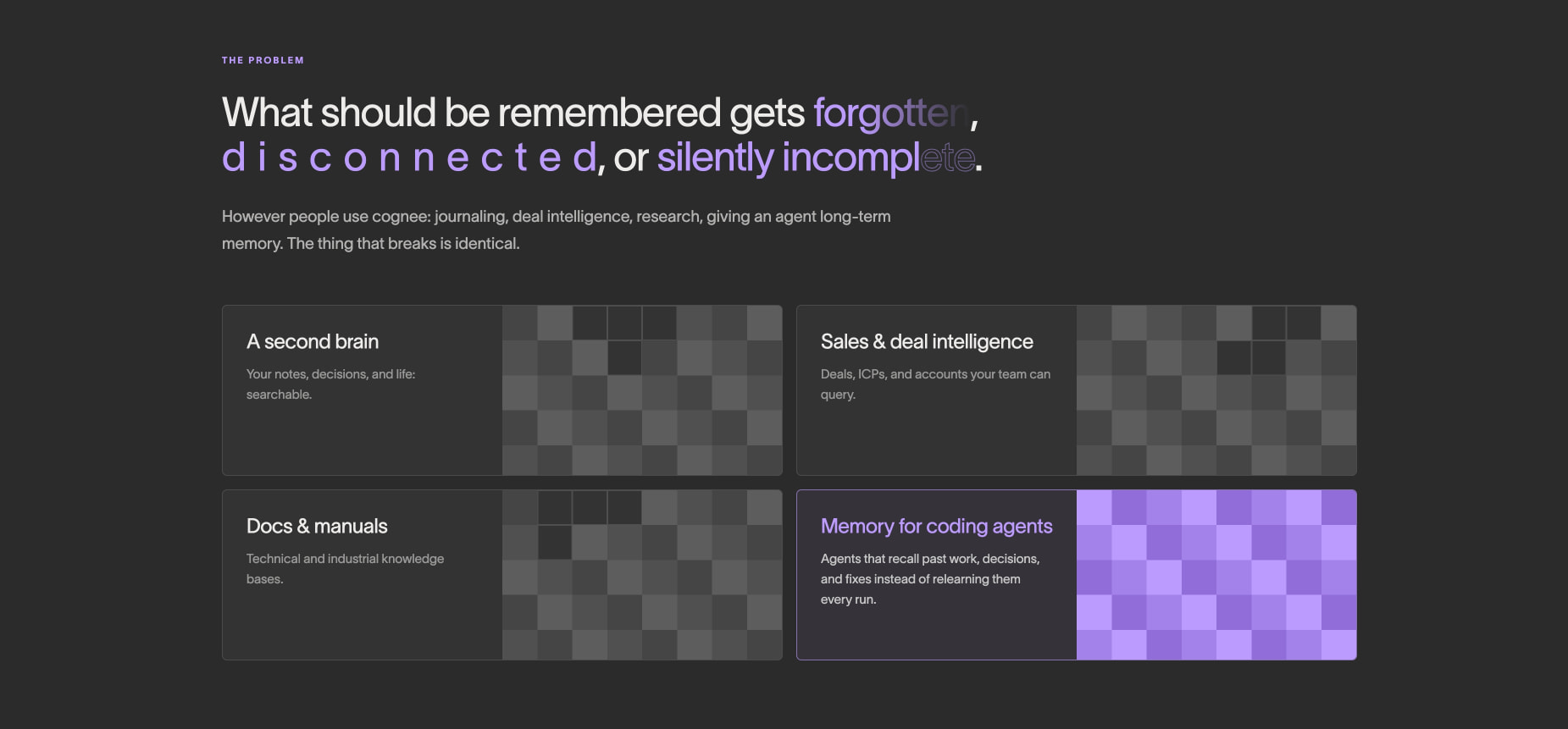 Cognee - Open-Source Agent Memory Platform captured website design