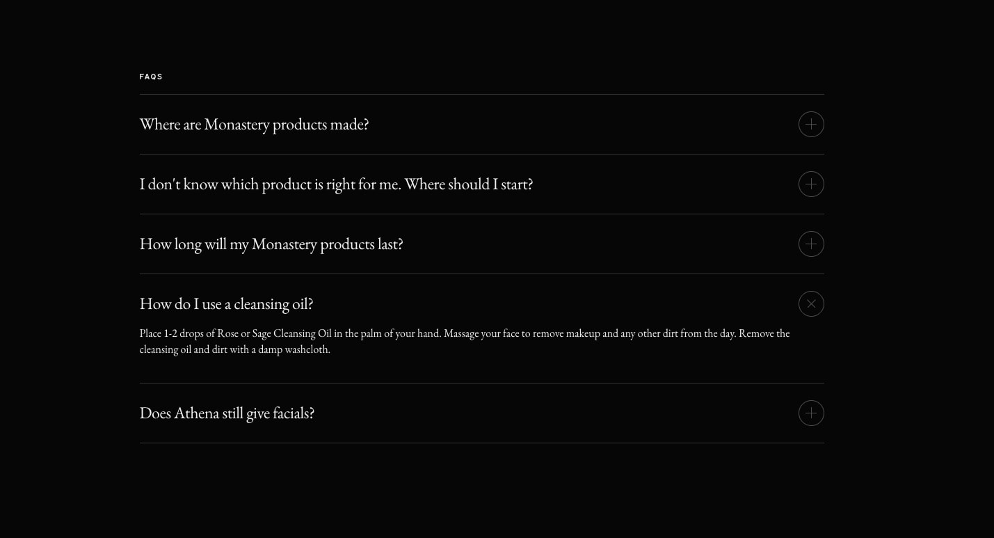 About | Monastery captured website design