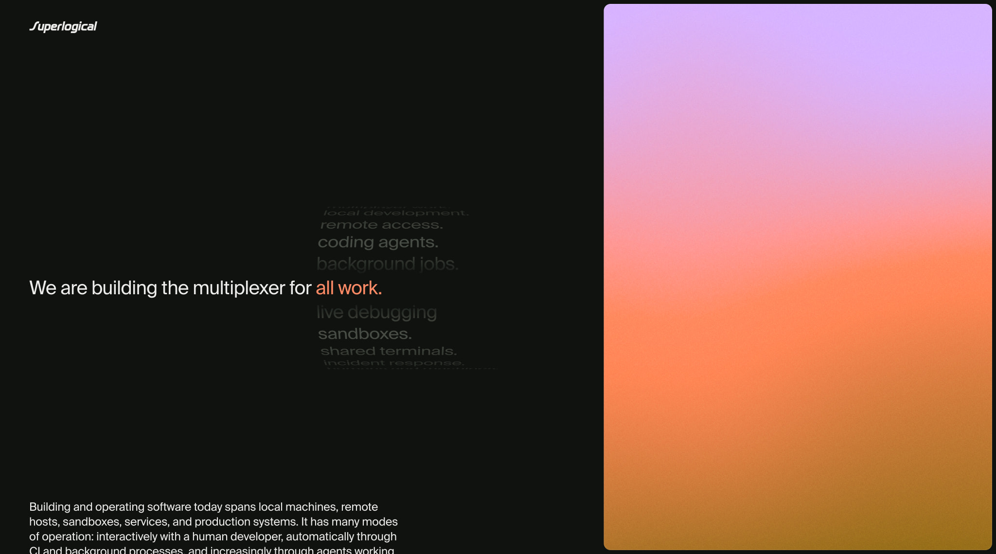 Superlogical captured website design