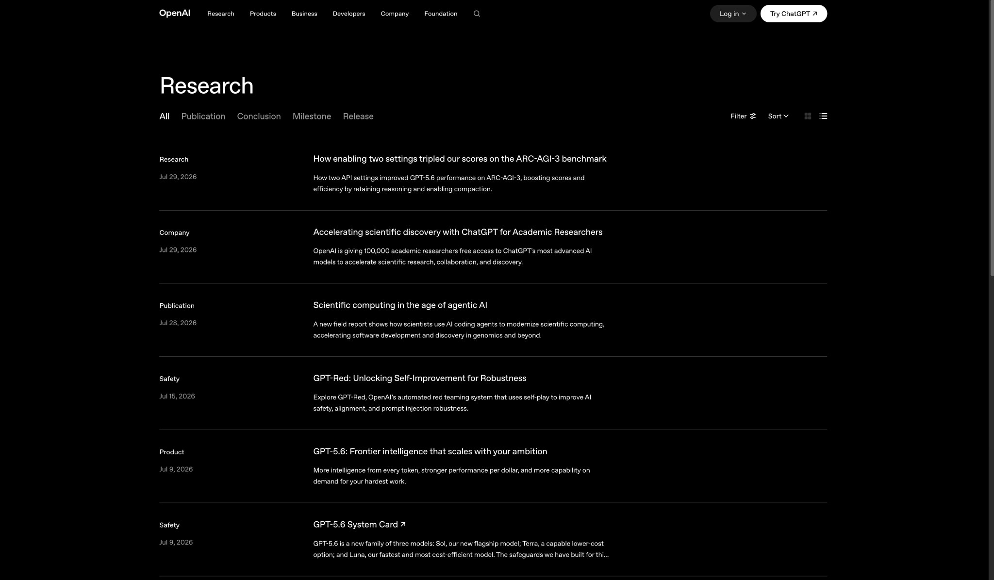 OpenAI Research | OpenAI captured website design