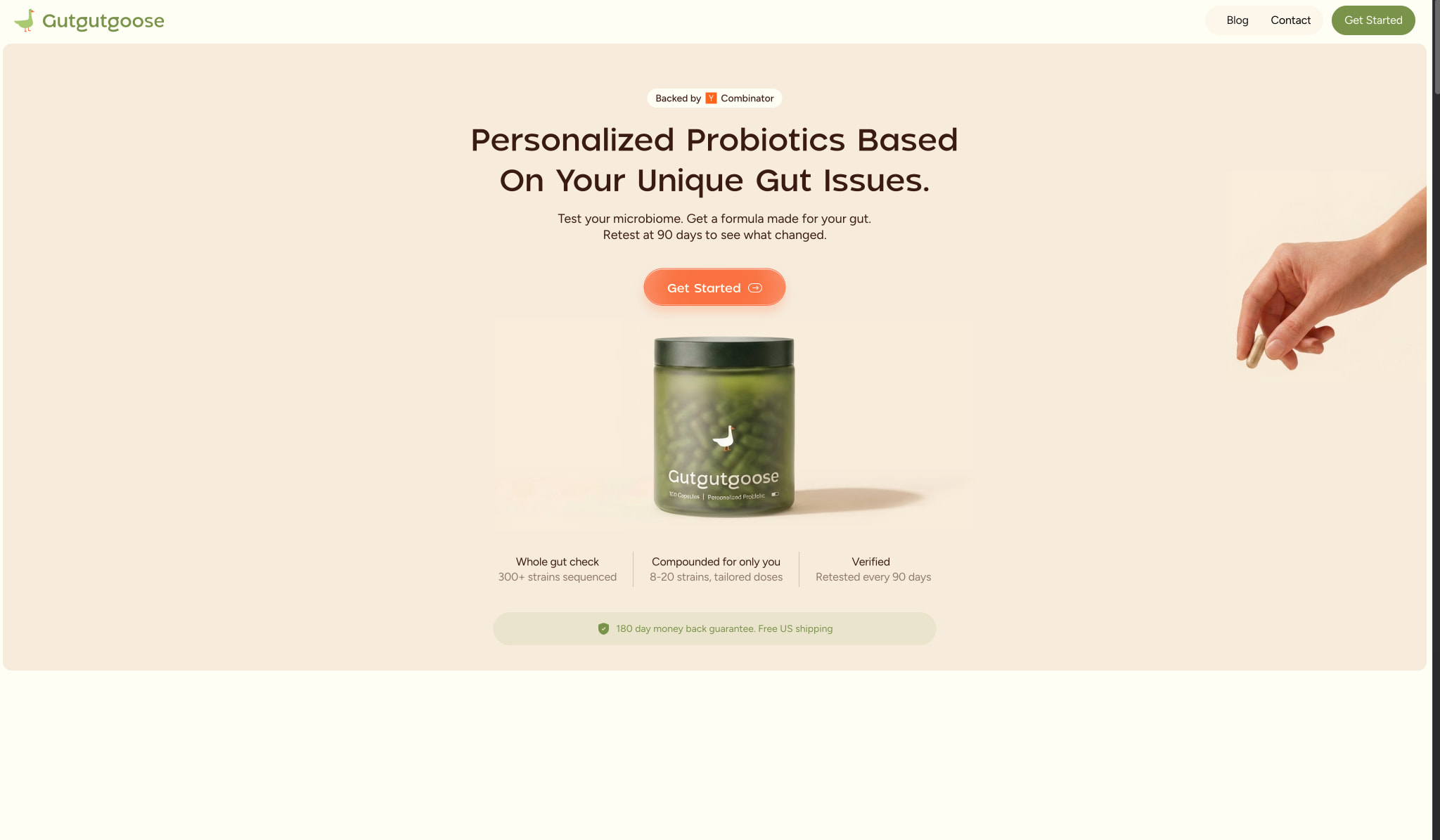 Personalized Probiotics: Matched to Your Gut captured website design