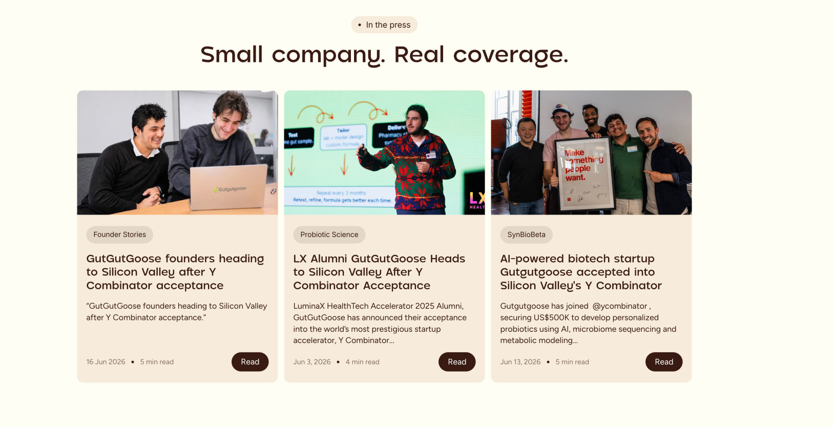 Personalized Probiotics: Matched to Your Gut captured website design
