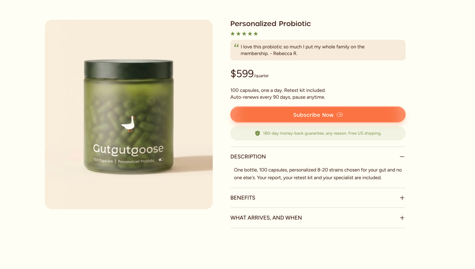 Personalized Probiotics: Matched to Your Gut captured website design