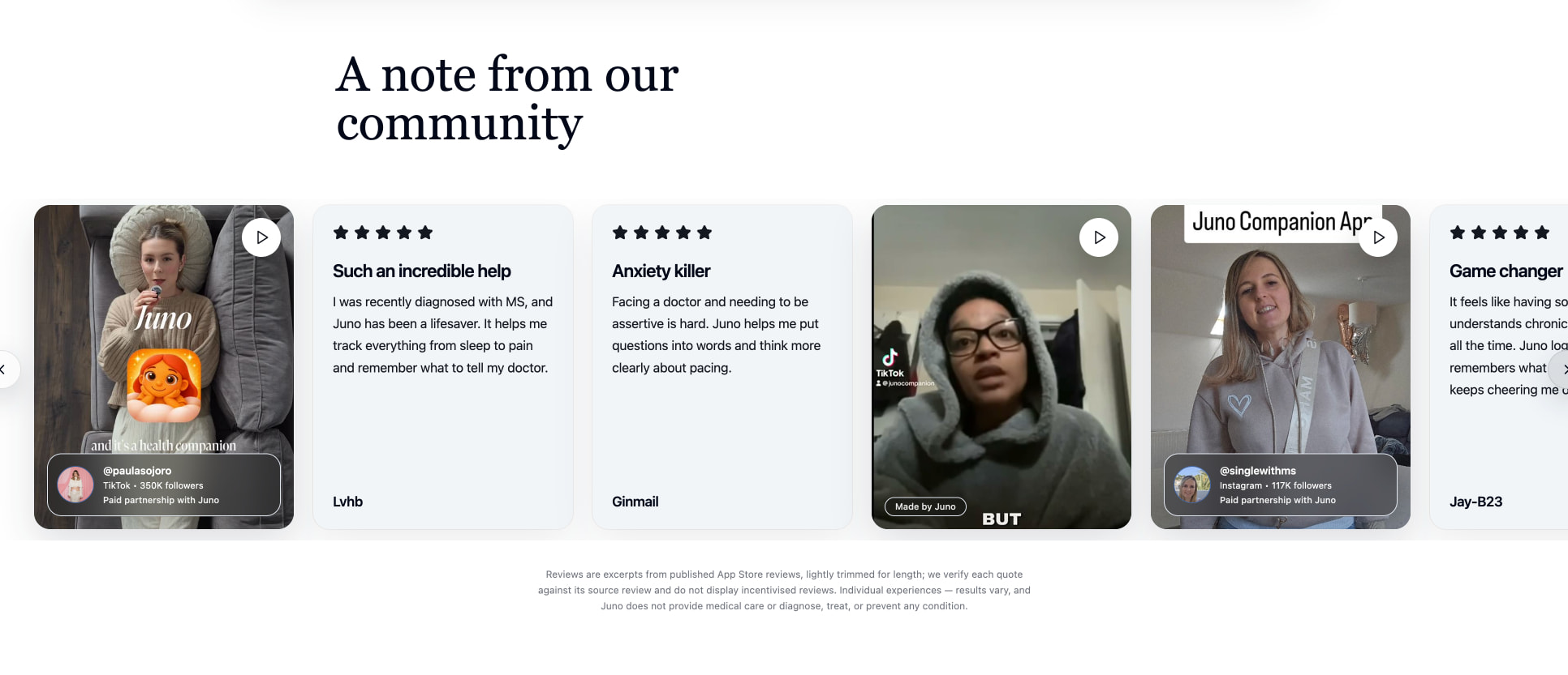 Juno — Your 24/7 AI Health Assistant for Chronic Illness captured website design