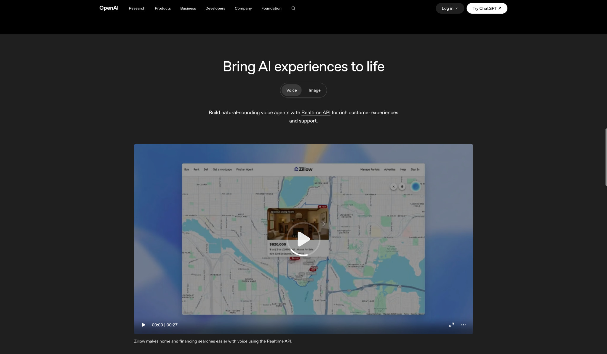 API Platform | OpenAI captured website design