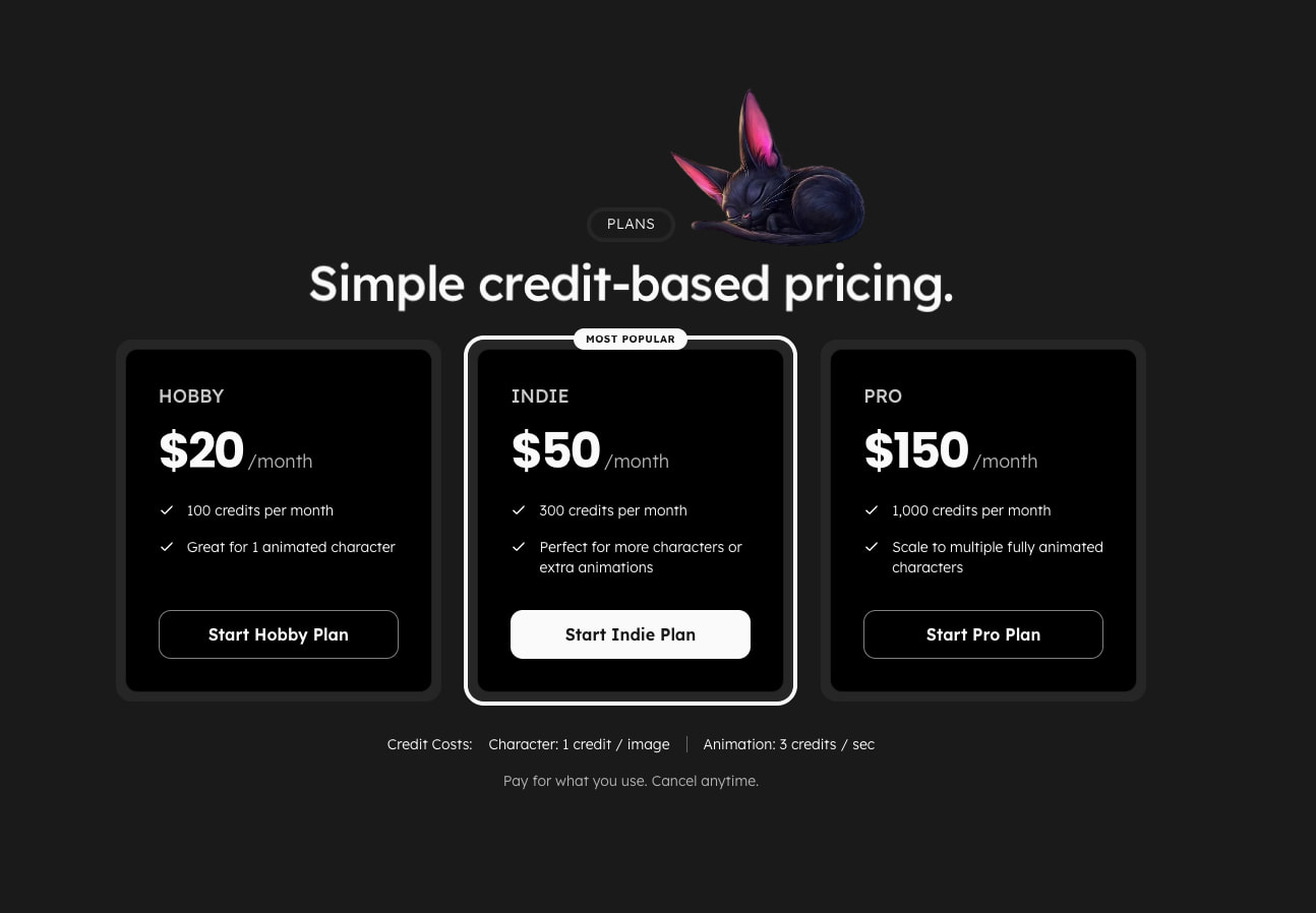 ziggle.art - AI Mascot & Character Animator captured website design
