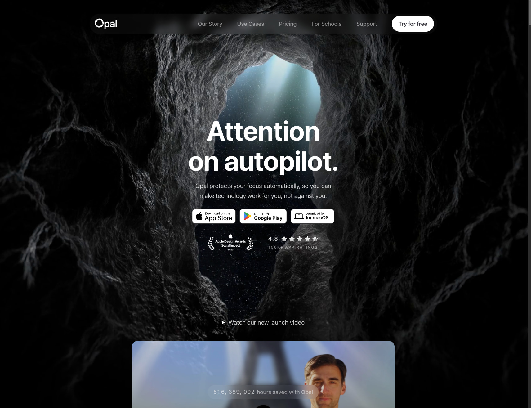 Opal - The #1 Screen Time App captured website design