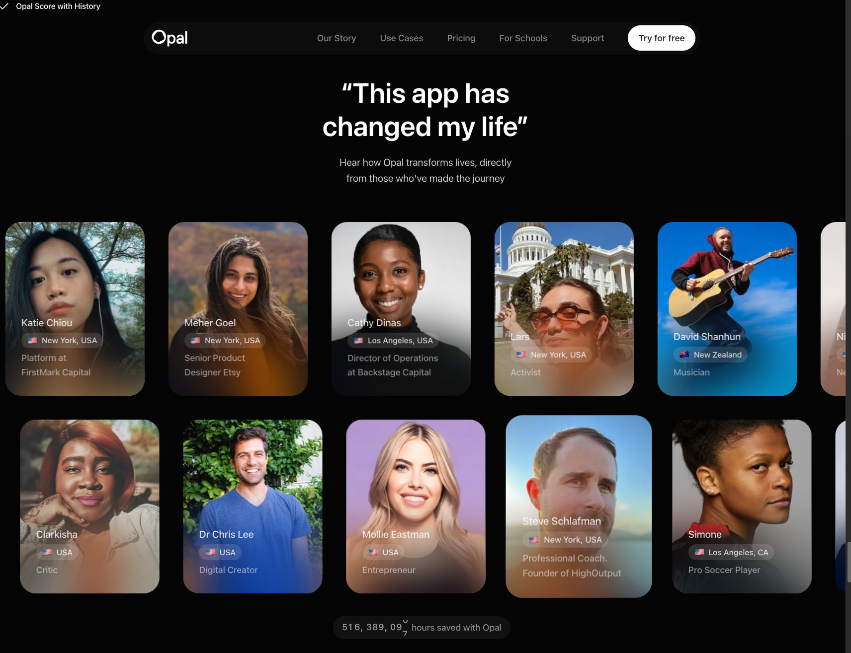 Opal - The #1 Screen Time App captured website design