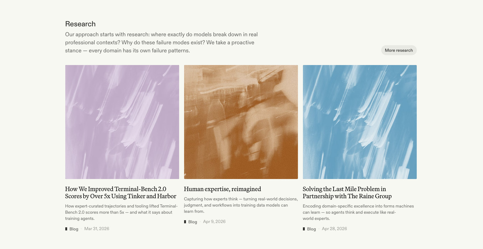 Expert Data for Frontier AI captured website design