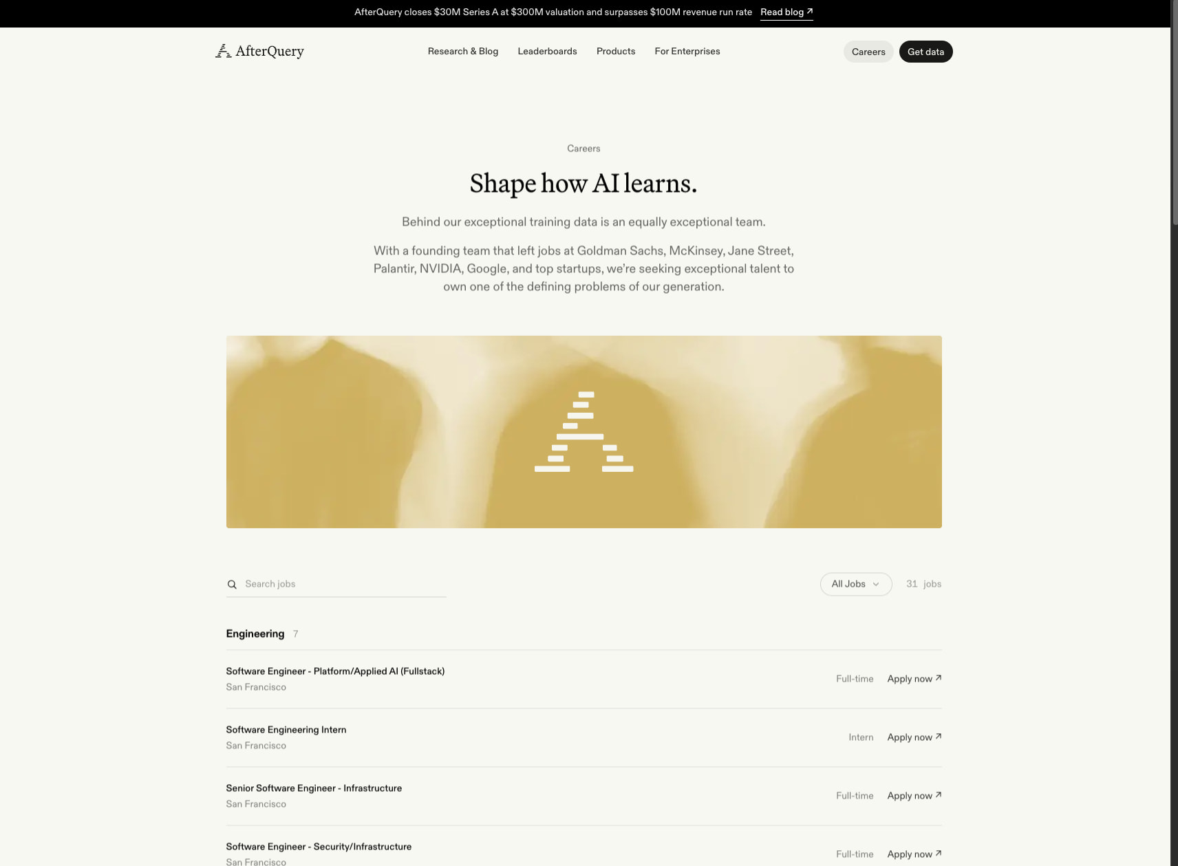 Careers - AfterQuery captured website design