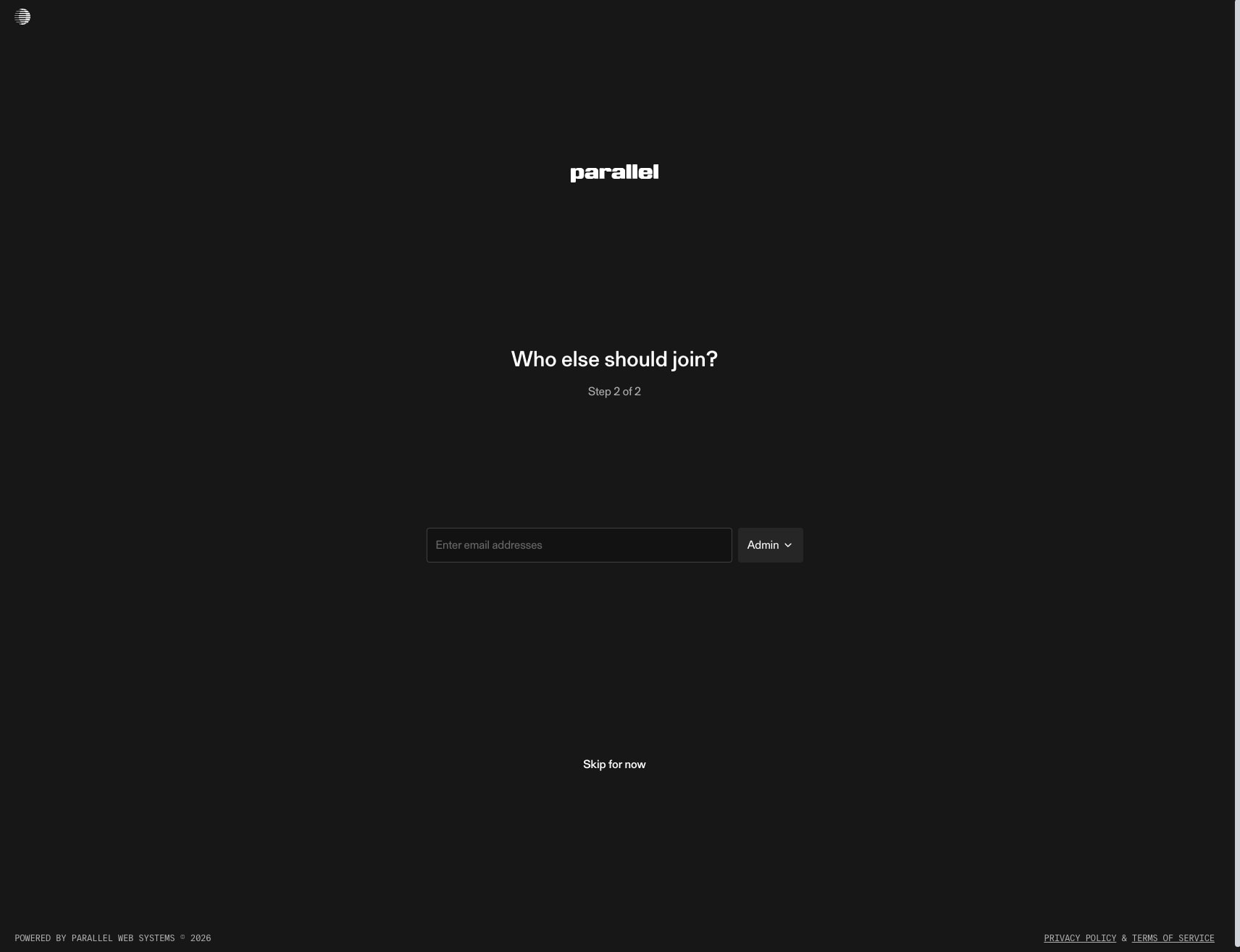 Parallel Platform captured website design