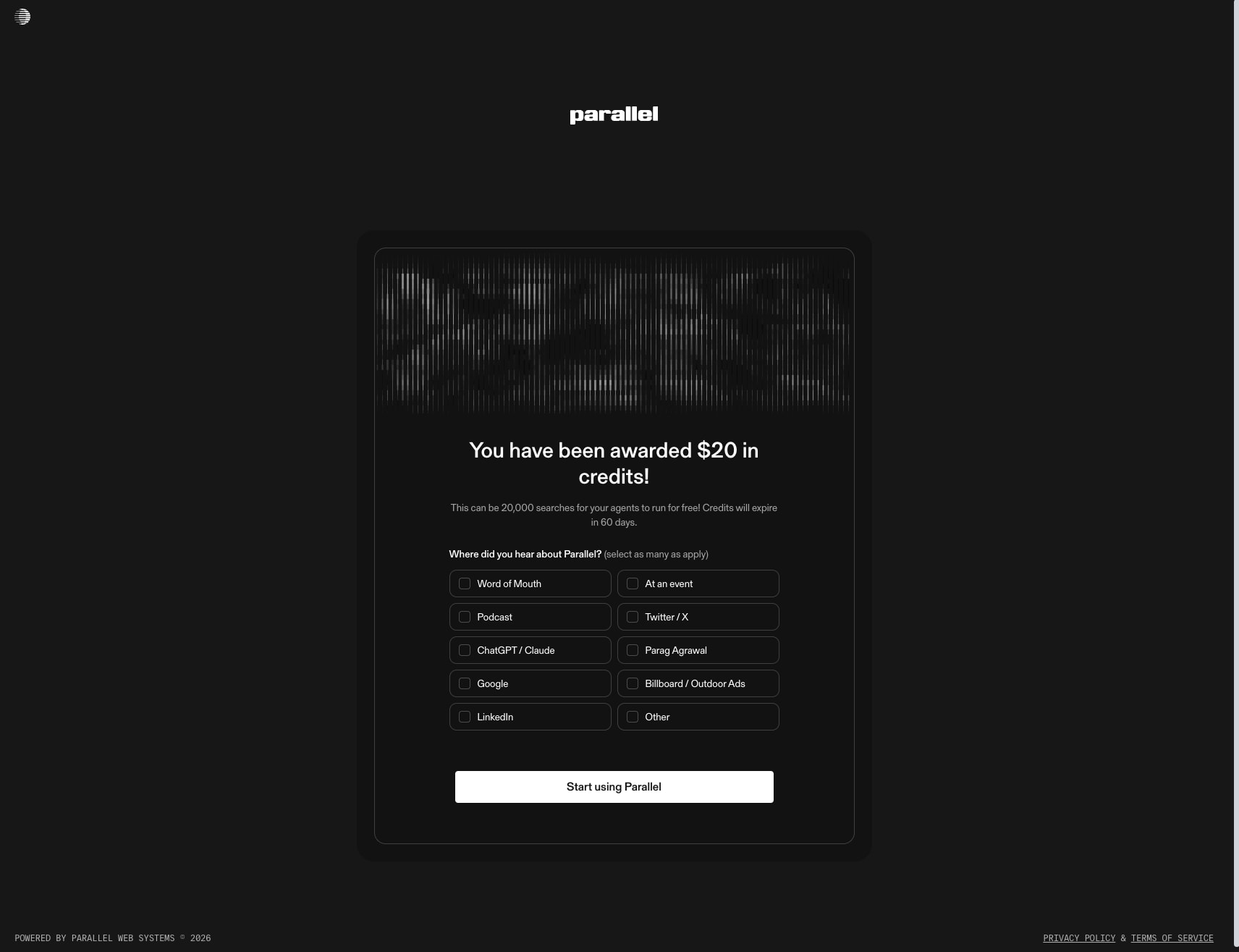 Parallel Platform captured website design