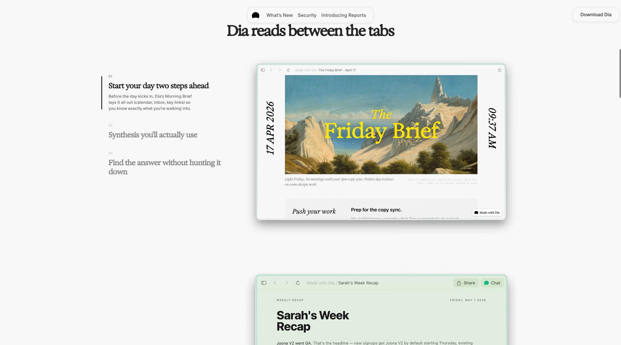Dia | A browser you won't dread opening captured website design