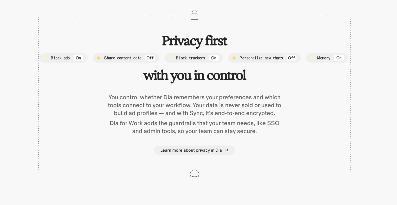 Dia | A browser you won't dread opening captured website design